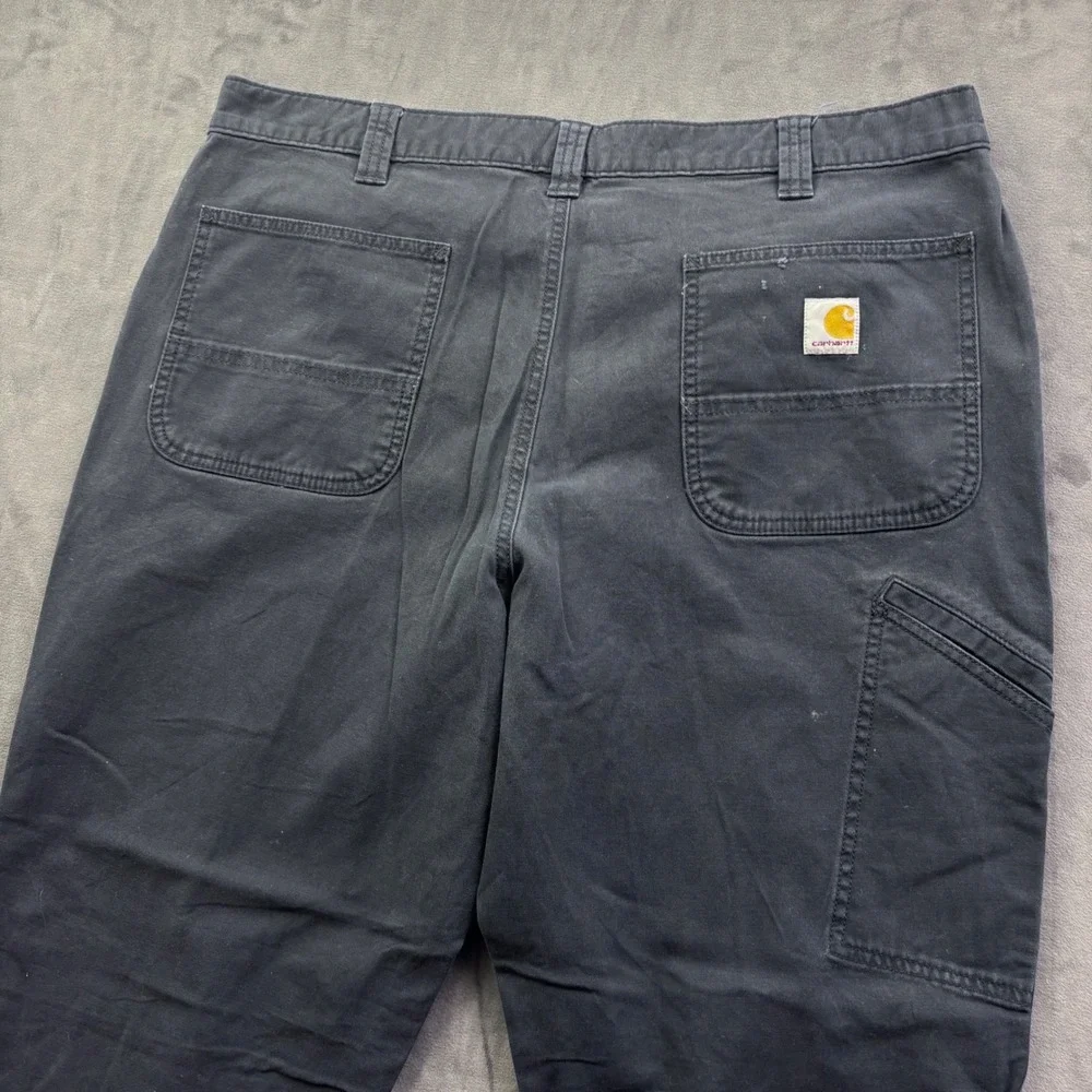 Carhartt Rugged Flex Relaxed Fit Canvas Work Pants Navy Blue 40x30 BN2291-M